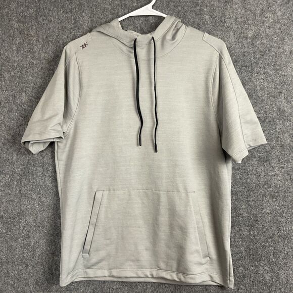 Rhone Luxe Knit Hoodie Mens Size S Gray Casual active Short sleeves - Picture 1 of 8